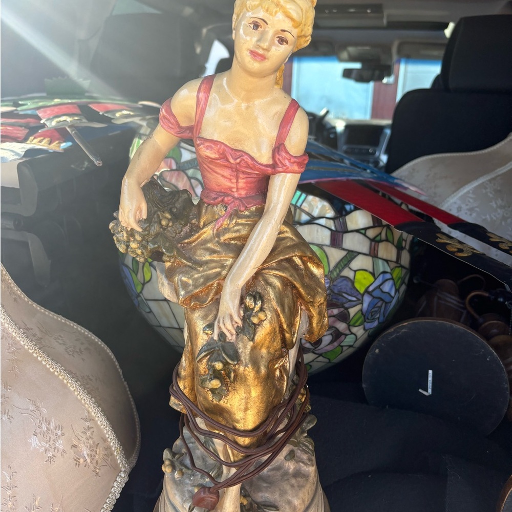 August Moreau spelter lamp turn of century - Picture 12 of 12